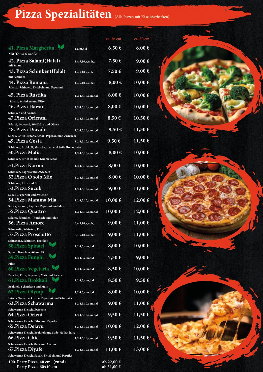 Pizza Spezialitäten